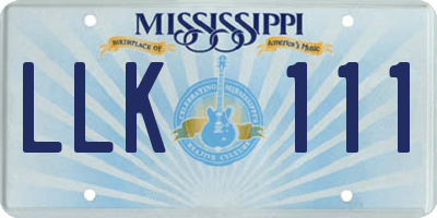 MS license plate LLK111