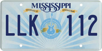 MS license plate LLK112