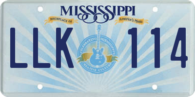 MS license plate LLK114