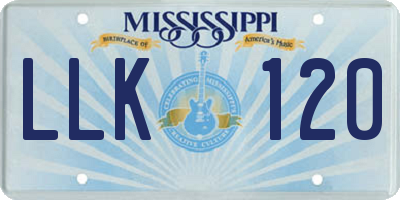 MS license plate LLK120