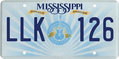 MS license plate LLK126