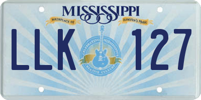 MS license plate LLK127