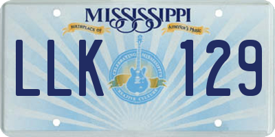 MS license plate LLK129