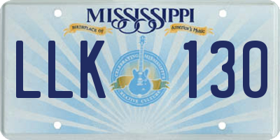 MS license plate LLK130