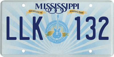 MS license plate LLK132