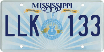 MS license plate LLK133