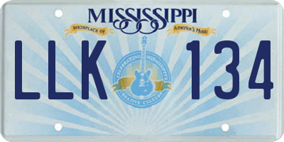 MS license plate LLK134