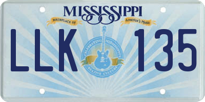 MS license plate LLK135
