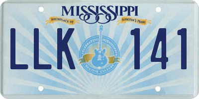 MS license plate LLK141
