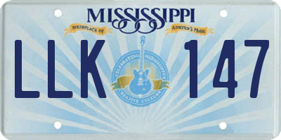 MS license plate LLK147