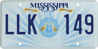 MS license plate LLK149