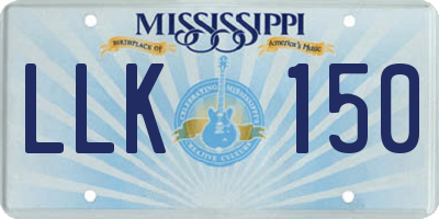 MS license plate LLK150