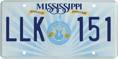 MS license plate LLK151