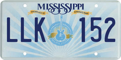MS license plate LLK152