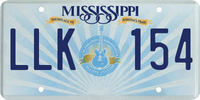 MS license plate LLK154
