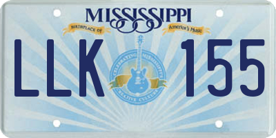 MS license plate LLK155