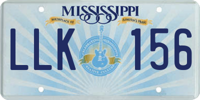 MS license plate LLK156