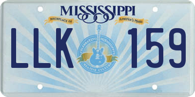 MS license plate LLK159