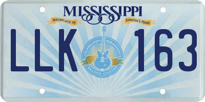 MS license plate LLK163