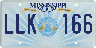 MS license plate LLK166