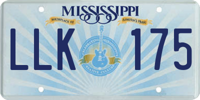 MS license plate LLK175