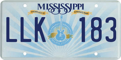 MS license plate LLK183