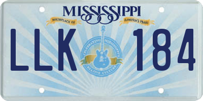 MS license plate LLK184