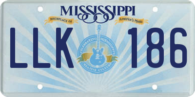MS license plate LLK186