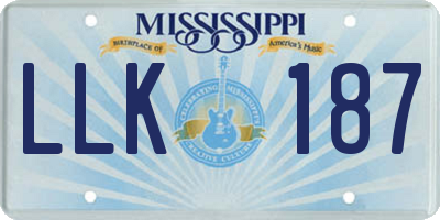 MS license plate LLK187