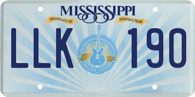 MS license plate LLK190