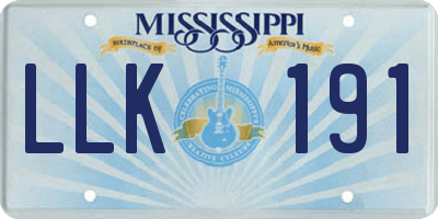 MS license plate LLK191