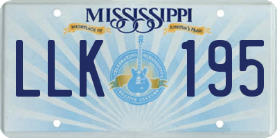 MS license plate LLK195