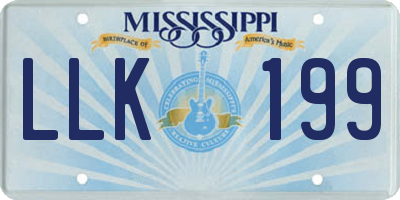 MS license plate LLK199