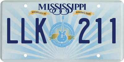 MS license plate LLK211