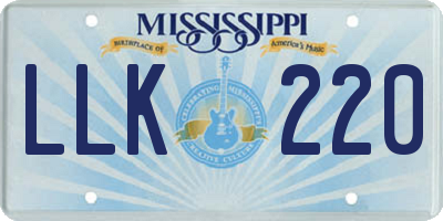 MS license plate LLK220