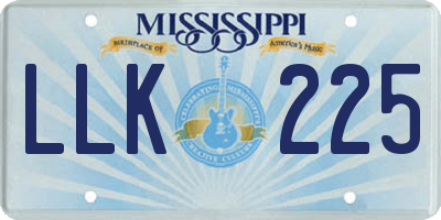 MS license plate LLK225