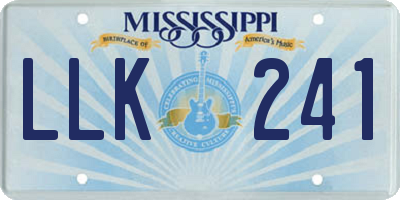 MS license plate LLK241