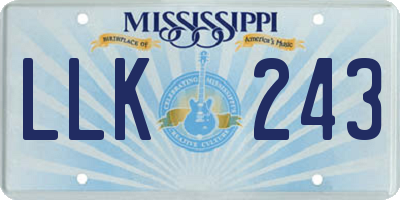 MS license plate LLK243