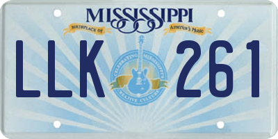 MS license plate LLK261