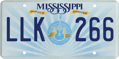 MS license plate LLK266