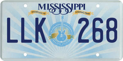 MS license plate LLK268