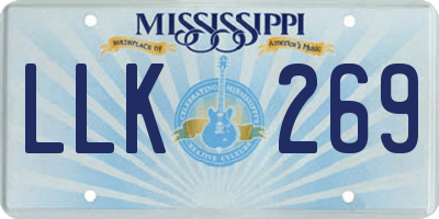 MS license plate LLK269