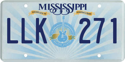 MS license plate LLK271