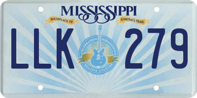 MS license plate LLK279