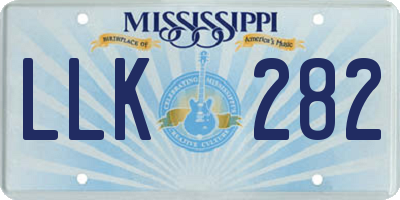 MS license plate LLK282