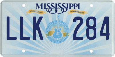MS license plate LLK284