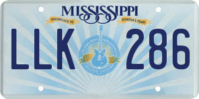 MS license plate LLK286