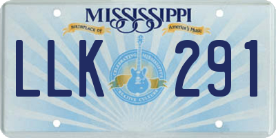 MS license plate LLK291