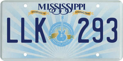 MS license plate LLK293
