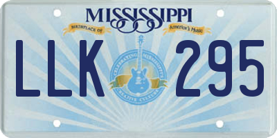 MS license plate LLK295